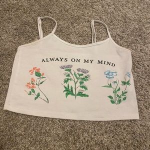 Cropped Always On My Mind Flower Tank Top Size S